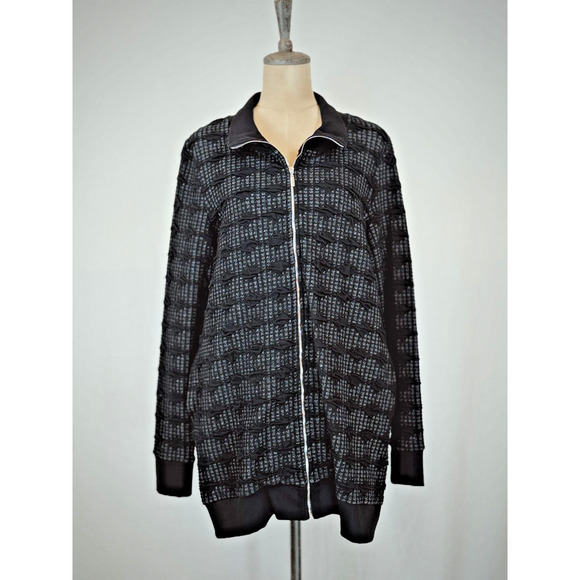 Sassy Jackets & Blazers - NWT Sassy #12302 Black/Grey Zip Jacquard Jacket #0220 BOUTIQUE Medium